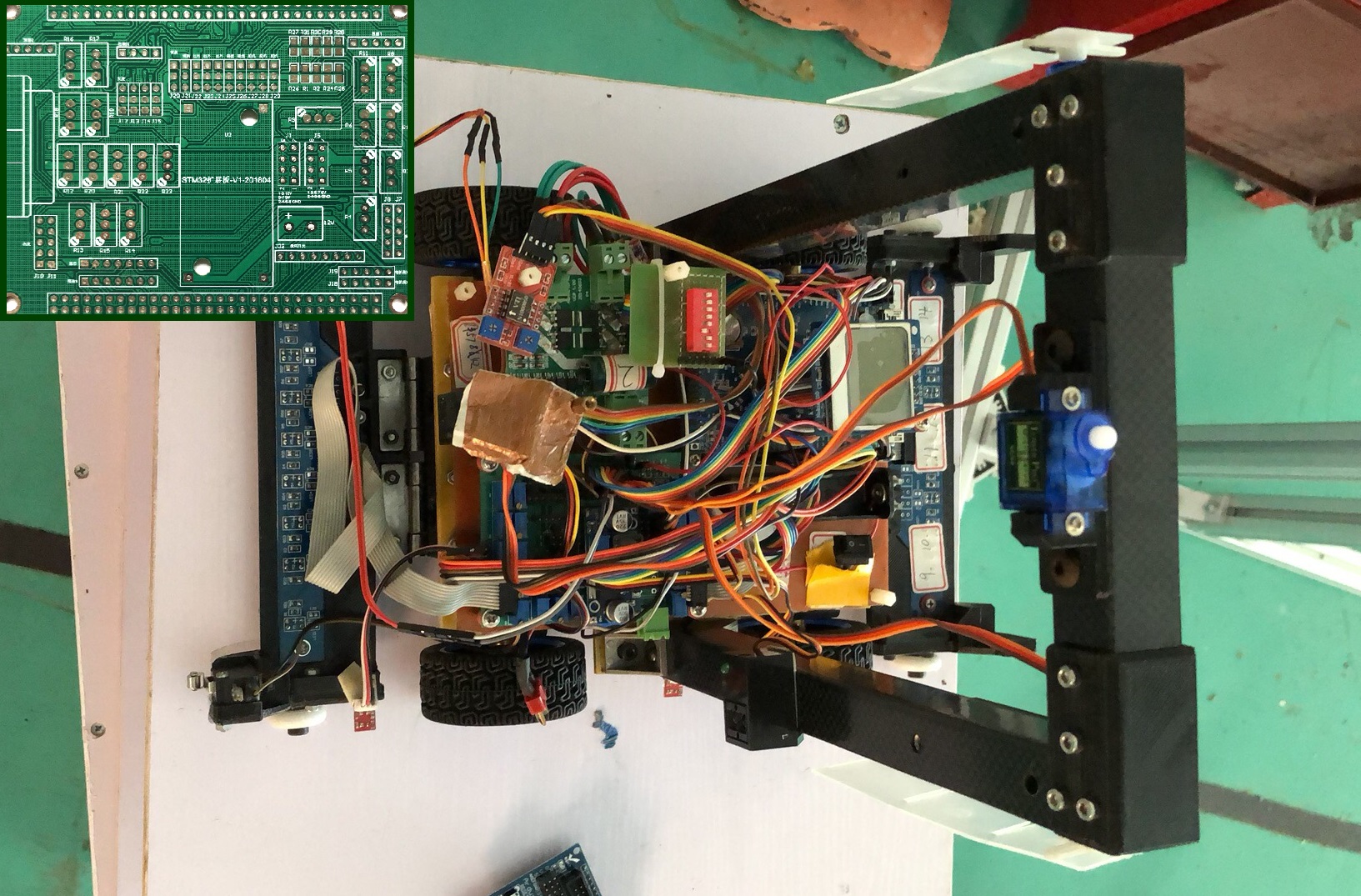 the PCB I designed for AGV which was messed up with Dupont cables